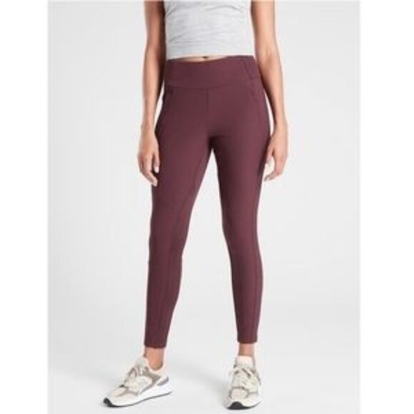 Athleta Headlands Hybrid Trek Tight Athletic Active Pants Burgundy Size 2 NWT - Picture 12 of 12